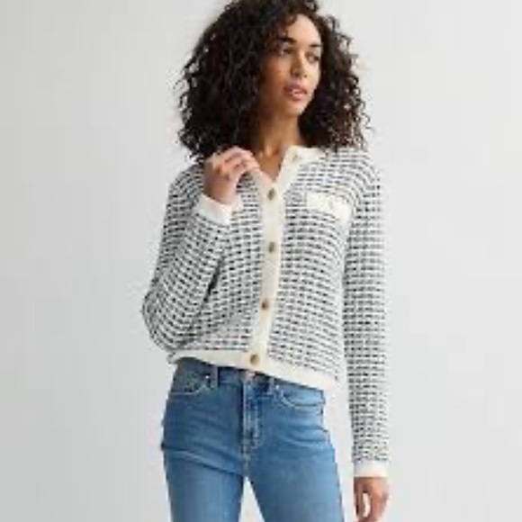 Net Women's Black and White Sweater size L - Picture 1 of 5